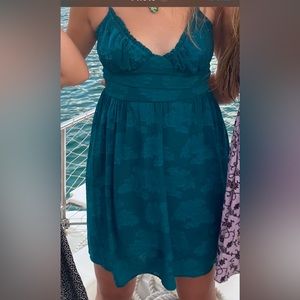 Green floral summer dress